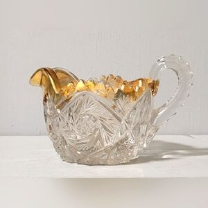 Vintage EAPG Glass Creamer-UV Glow